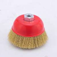 round brass steel wire brush for cup